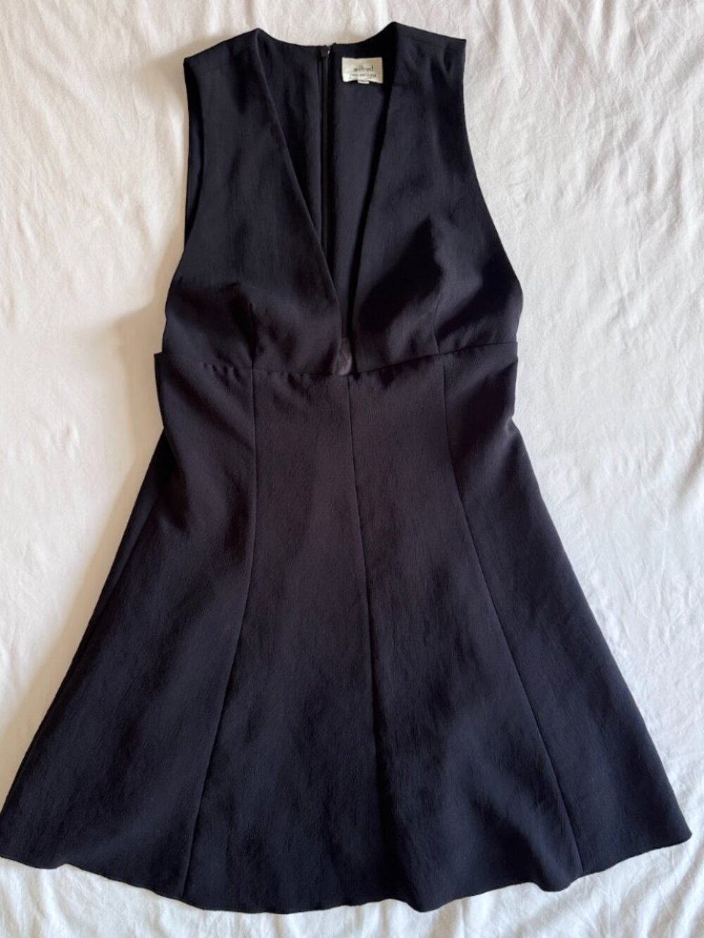 Aritzia Wilfred Black V-Neck Cutout Mini Dress Small